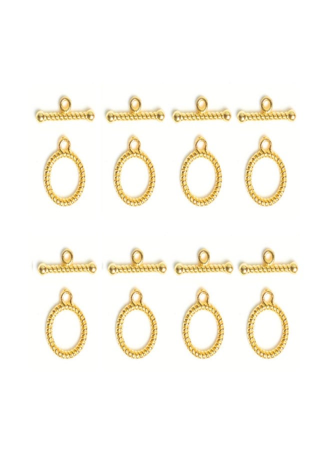 SATRA TRADERS Golden Color Plated Toggle Clasps Connectors DIY Bracelet Necklace Jewelry Findings Making Accessories | Size : 12mm | 20pcs - Image 1